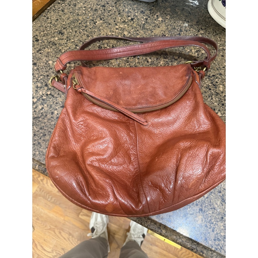 Margot New York Leather Shoulder Bag Brown Soft Distressed Hobo Style